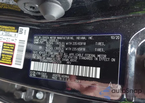 2021 Toyota Highlander Hybrid Xle from USA, damaged, VIN 5TDHBRCH4MS021228